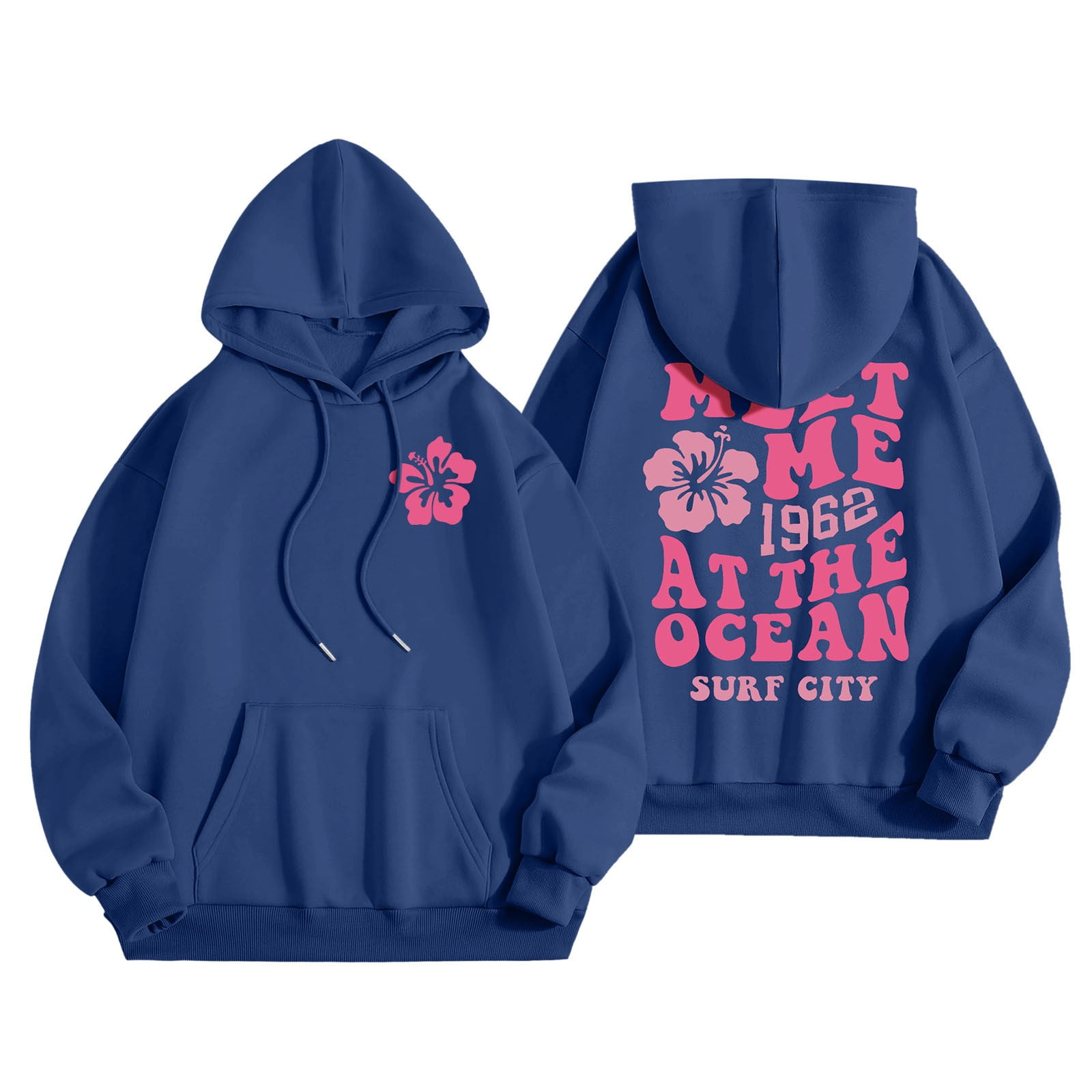 2024 Fall Winter Fashion Outfits Drop Shoulder Sweatshirt With Pockets