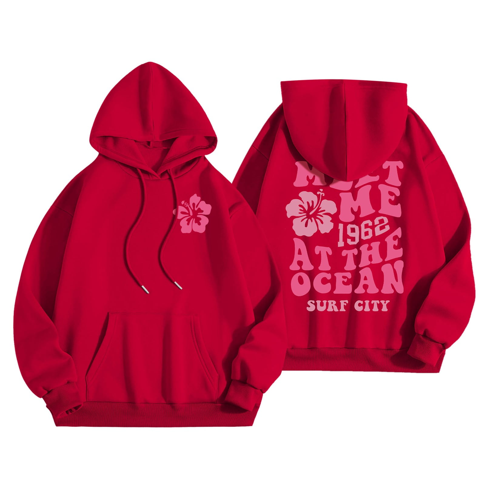 2024 Fall Winter Fashion Outfits Drop Shoulder Sweatshirt With Pockets