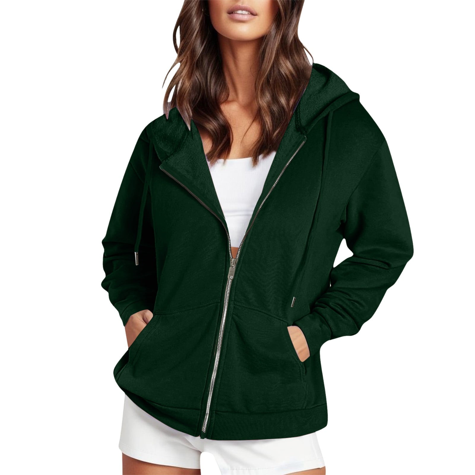 2024 Fall Winter Fashion Outfits Women'S Zip Up Hoodies Fall Oversized