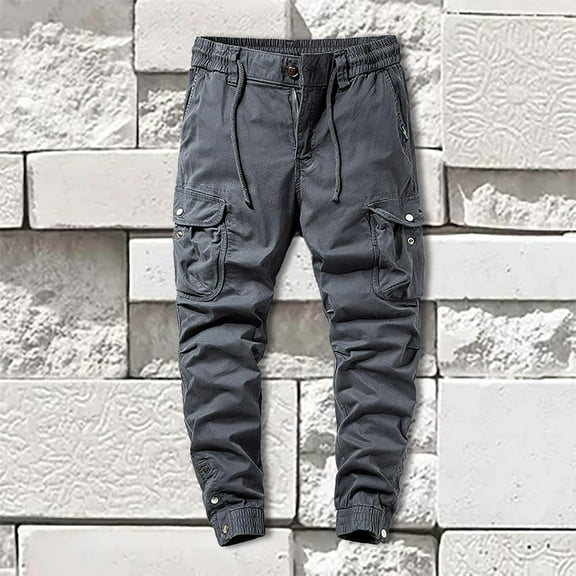 2024 Fall And Winter New Trend Pocket Work Pants Drawstring Casual Pants Pants Versatile Male Pants for Women Elastic High Waist Pull On Straight Leg Slacks