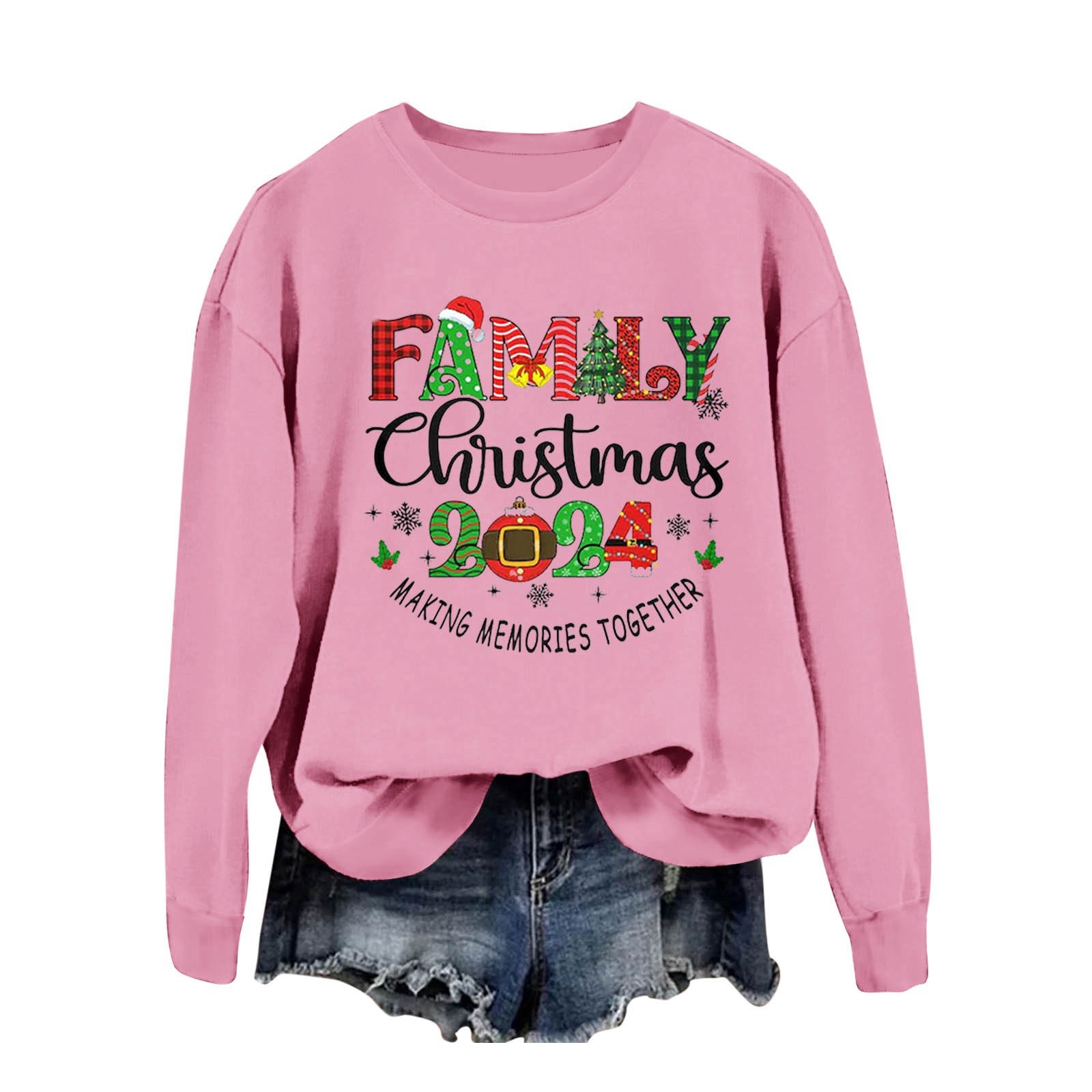 2024 Family Christmas Outfit Christmas Team Santa Group Crew Neck