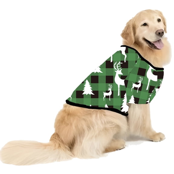 2024 Family Christmas Pajamas Matching Sets and Dog Green Plaid Shirt Pants Printed Cozy Holiday Xmas Sleepwear Pjs Set Dog M