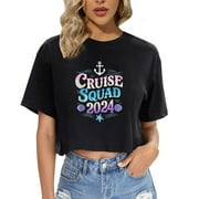 2024 Family Cruise: Seaside Joy Souvenir Fashionable Summer Women's Style Crop t shirt