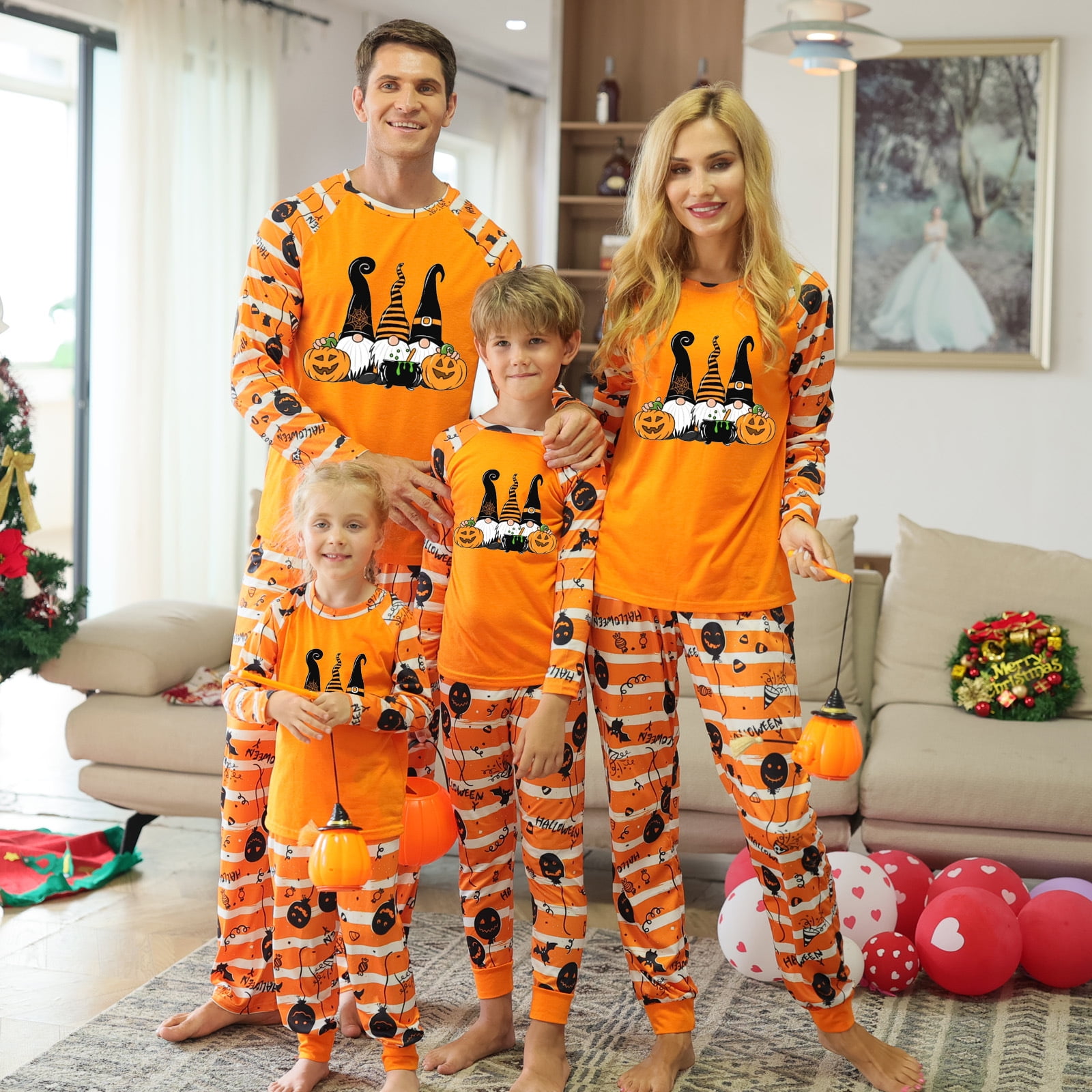 2024 Family Look Halloween Family Matching Pajamas Party Clothing Set