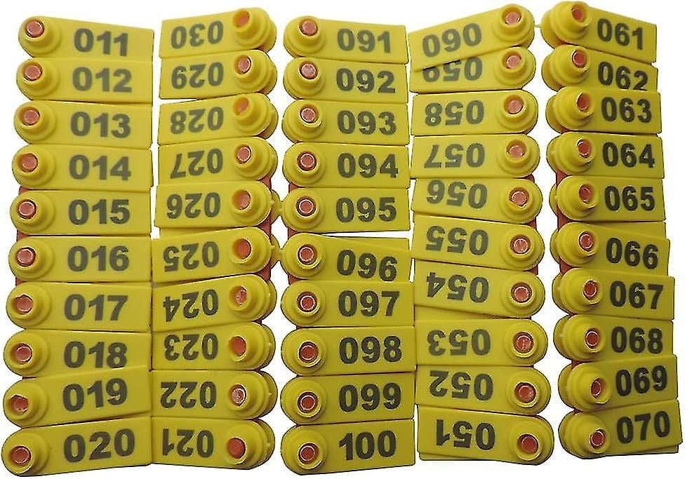 2024,Farm 100 Pcs Sheep Ear Tags With Number 001-100 Livestock Ear Tag ...
