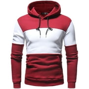 2024 Fashion Athletic Hoodies Color Block Hooded Sweatshirts Fall Winter Fleece Sweatshirt Casual Jogging Sportswear