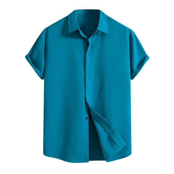 2024 Fashion Cotton Linen Shirt for Men Simple Classic Solid Lapel Button-down Shirts Casual Travel Vacation Outfits