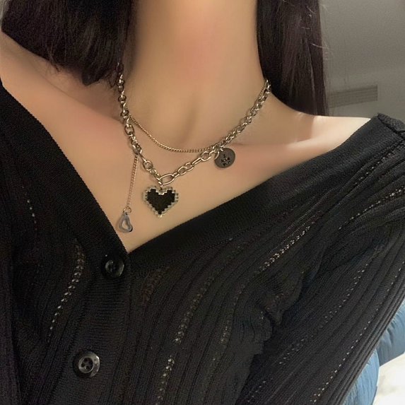 2024 Fashion Unisex Multilayer Hip Hop Long Chain Necklace For Women Men Jewelry Gifts Key Cross Pendant Necklace Accessories