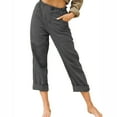 thumbnail image 1 of 2024 Fashion Wide Leg Linen Pants for Women High Waisted Button Down Linen Flowy Crop Trousers with Pockets, 1 of 5