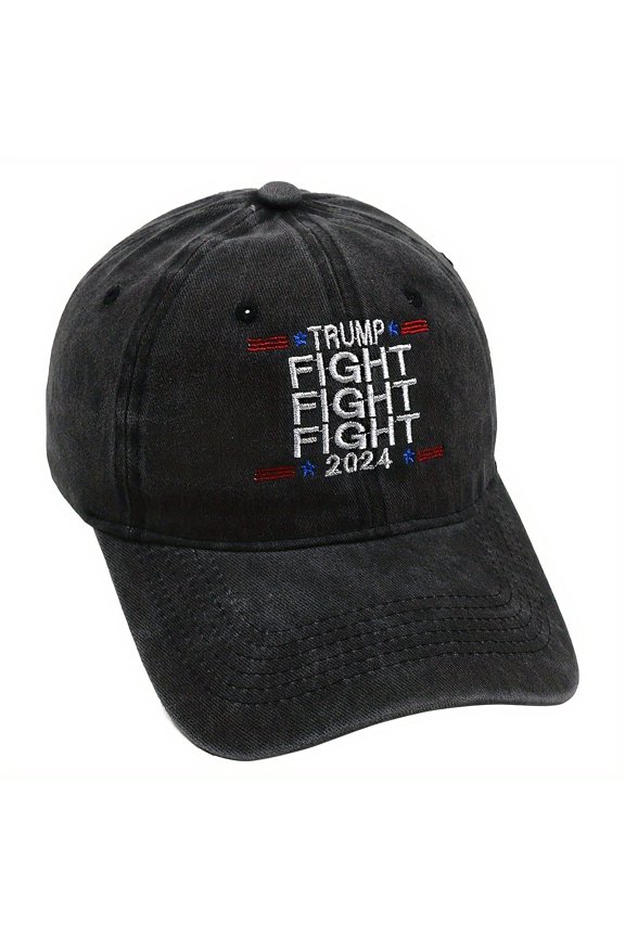 2024 Fight Embroidered Washed Baseball Cap - Unisex, Adjustable Fit, Lightweight Cotton Dad Hat For Men & Women