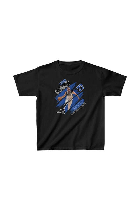 2024 Final Dallas Luka Doncic Cartoon basketball fan gifts Kids Cotton Tee