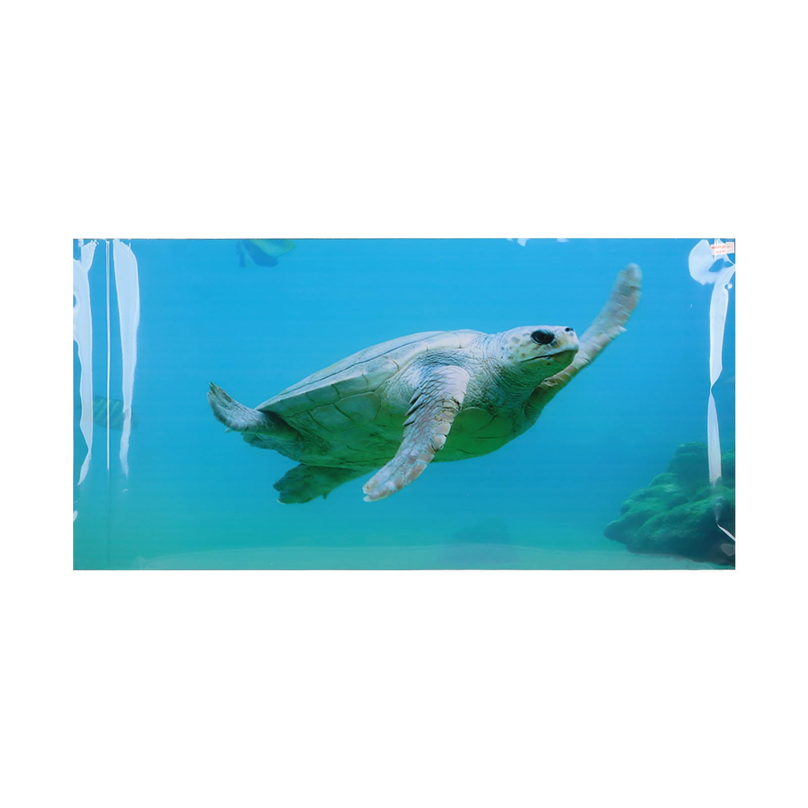 2024 Fish Tank Wallpaper Sticker Sea Tortoise Swimming Theme Self Adhesive Aquarium Background