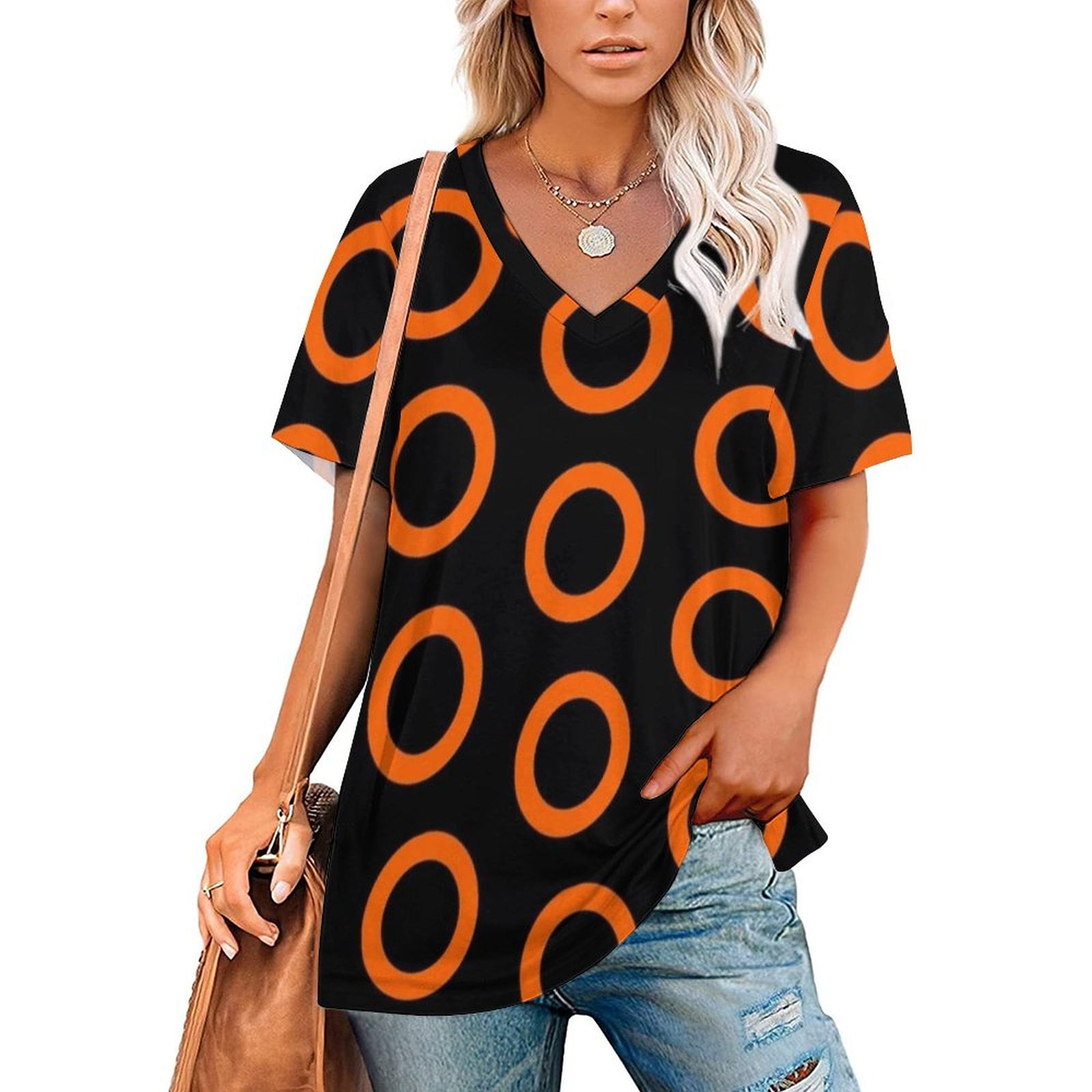 2024 Fishman Halloween Donuts Women Zipper Sexy Printed Vintage T