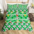 thumbnail image 1 of 2024 Football Duvet Cover Ball Sports Bedding Set Green Football Field Comforter Cover Microfiber Soccer Quilt Cover Twin Size, 1 of 7
