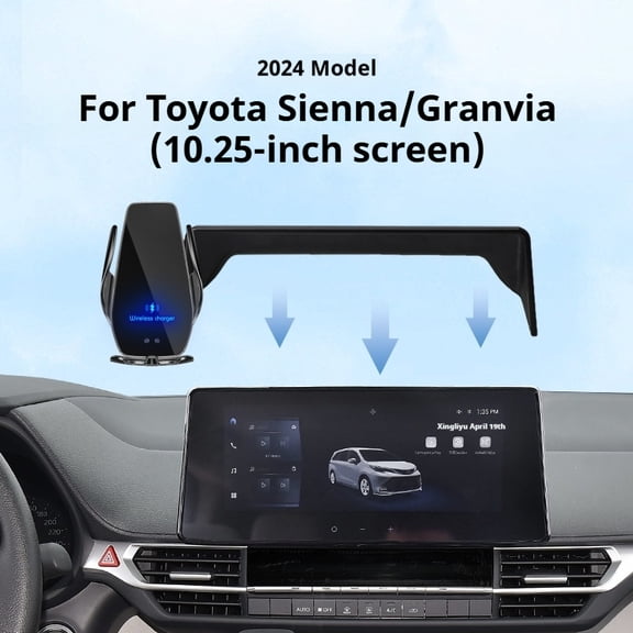 2024 For Toyota Sienna Granvia Car Screen Phone Holder Wireless Charger Navigation Modification Interior