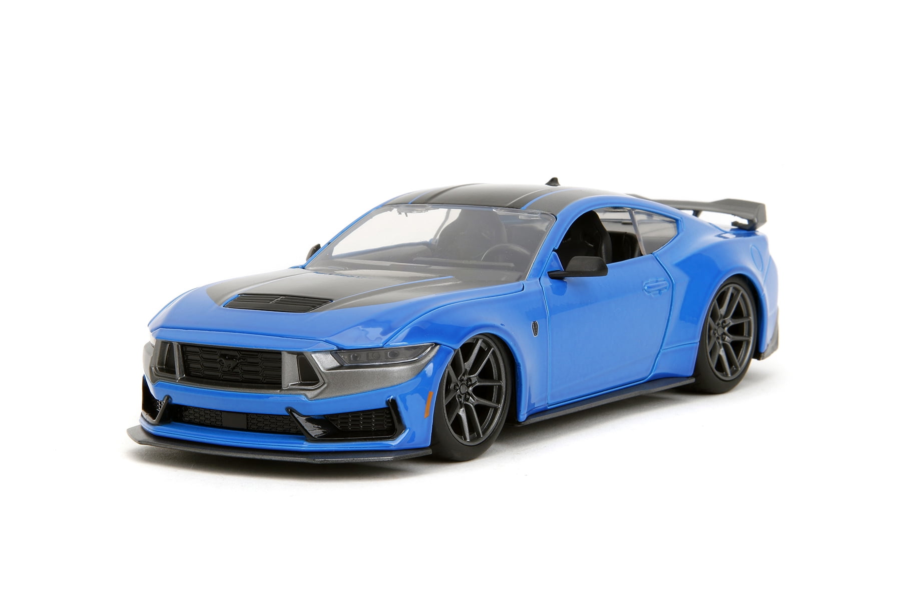 2024 Ford Mustang Dark Horse, Blue w/Black Stripes - Jada Toys