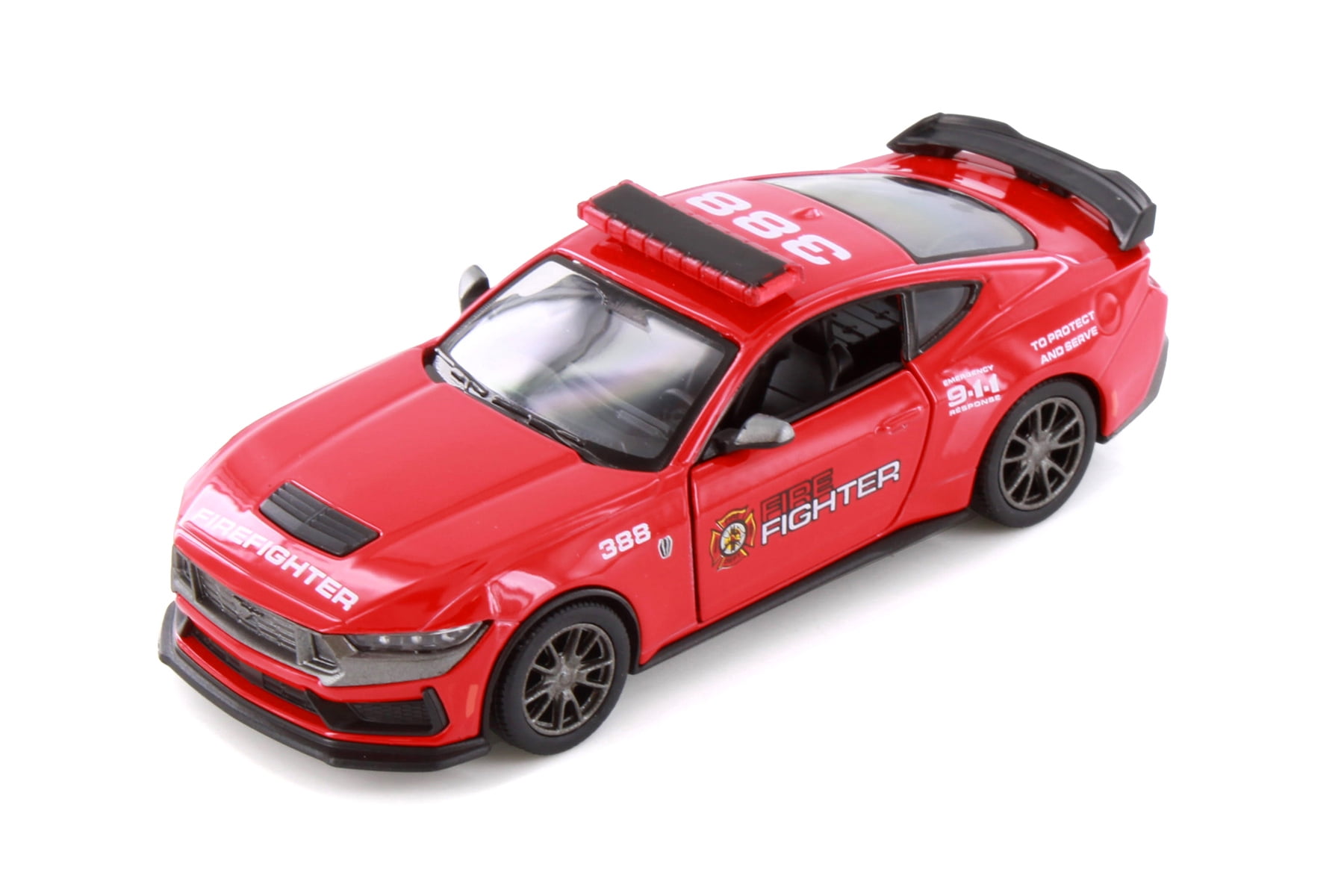 2024 Ford Mustang Dark Horse Firefighter Edition, Red - Kinsmart