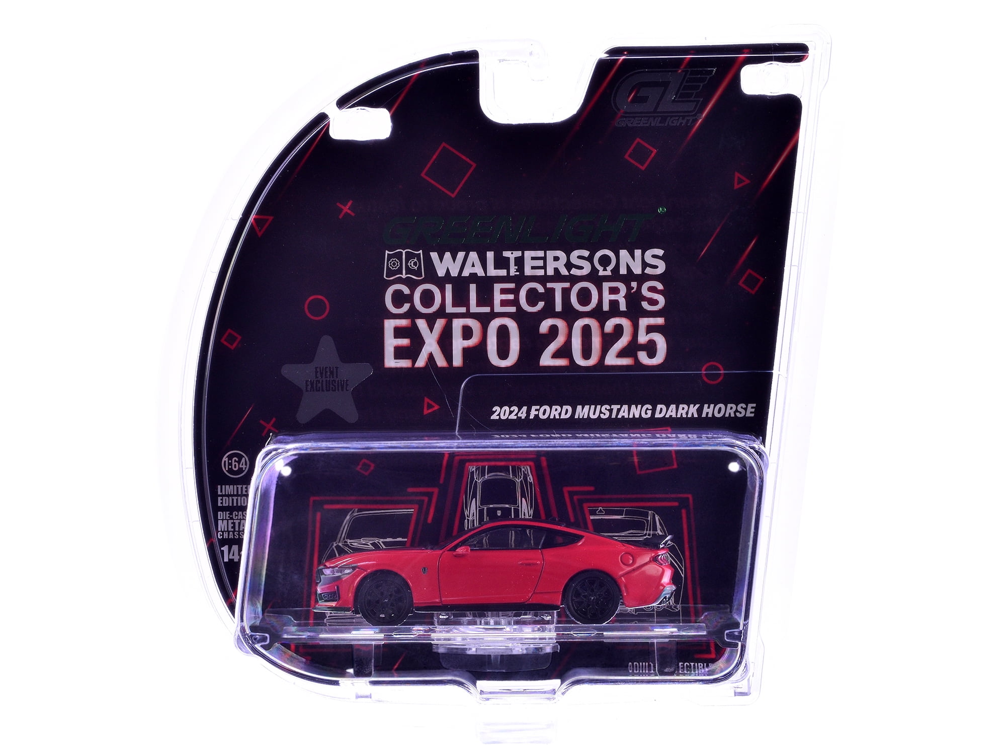2024 Ford Mustang Dark Horse Red with Black  "2025 Greenlight Waltersons Expo Exclusive" 1/64 Diecast Model Car by Greenlight