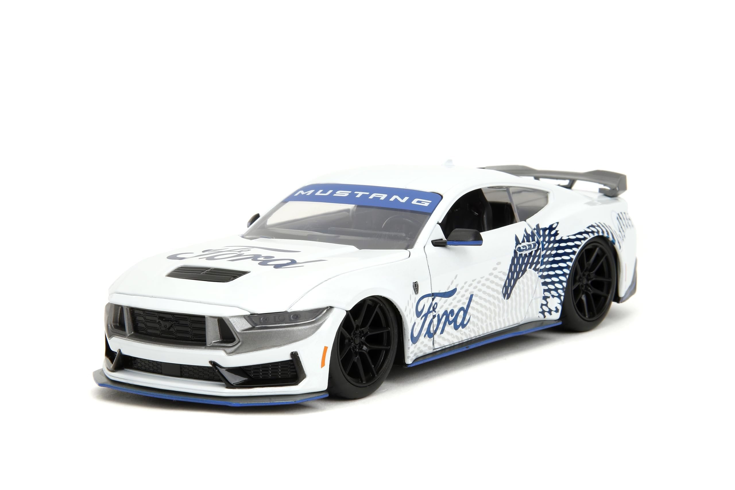 2024 Ford Mustang Dark House White with "Mustang Horse Graphics" "Bigtime Muscle" Series 1/24 Diecast Model Car by Jada(Selections May Vary)
