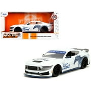 2024 Ford Mustang Dark House White with "Mustang Horse Graphics" "Bigtime Muscle" Series 1/24 Diecast Model Car by JadaSelections May Vary