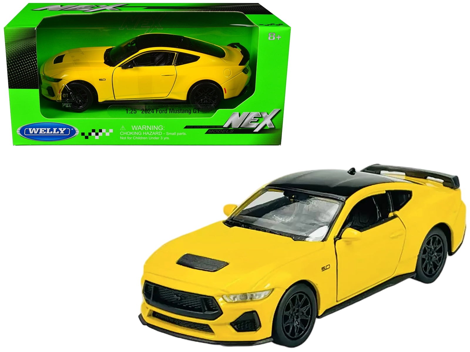 2024 Ford Mustang GT 5.0 Yellow with Black Top "NEX Models" Series 1/25
