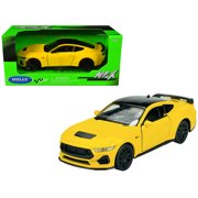 2024 Ford Mustang GT 5.0 Yellow with Black Top "NEX Models" Series 1/25 Diecast Model Car by Welly