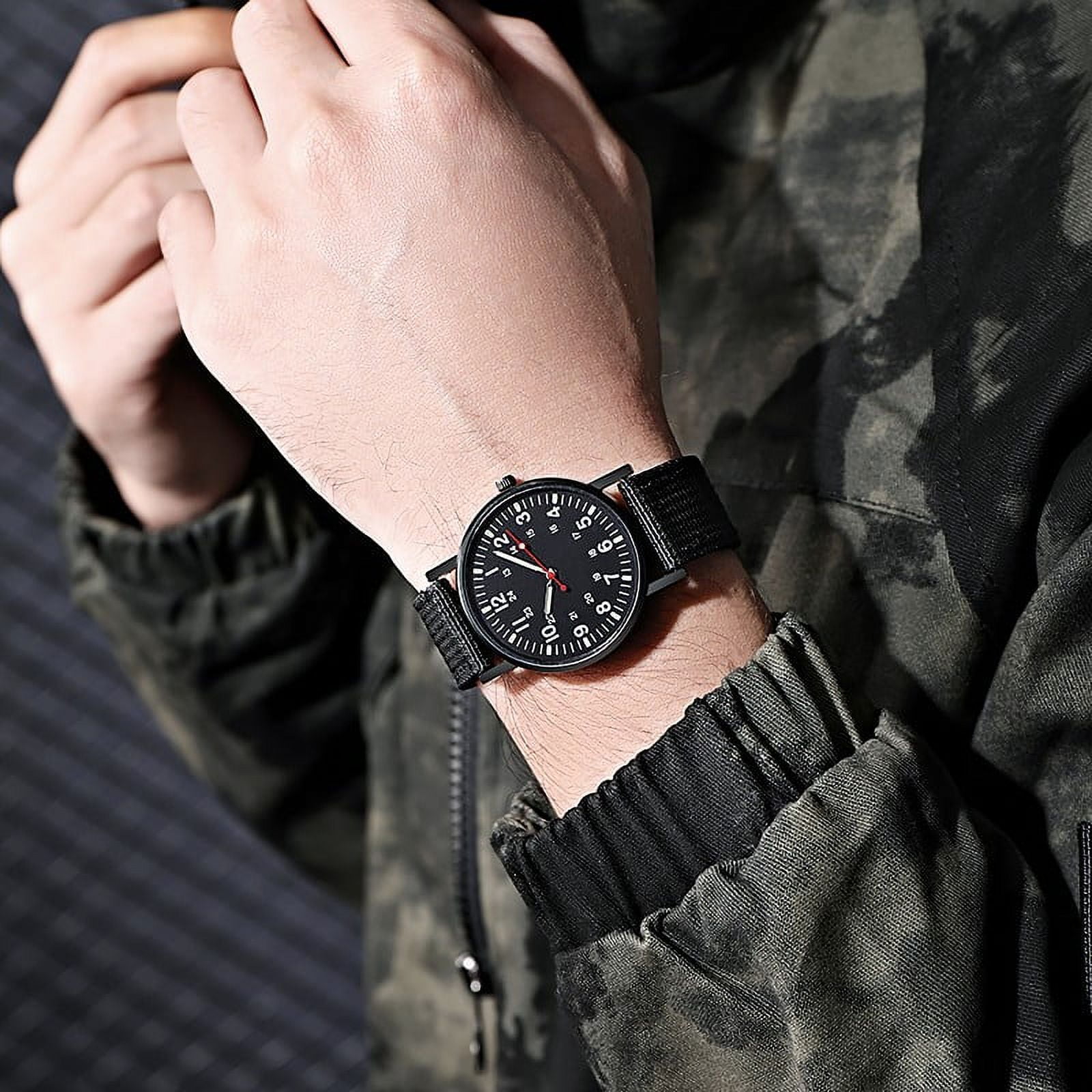 2024 Fresh Style Trends Gaiseeis Simple Design Men Watches Luminous Military Style Alloy Men s Watch Canvas Strap Fashion Design Popular Watches for Men Walmart