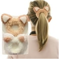 2024 Furry Hair Scrunchies Cute Hair Bands With Cat Deer Bear Ears