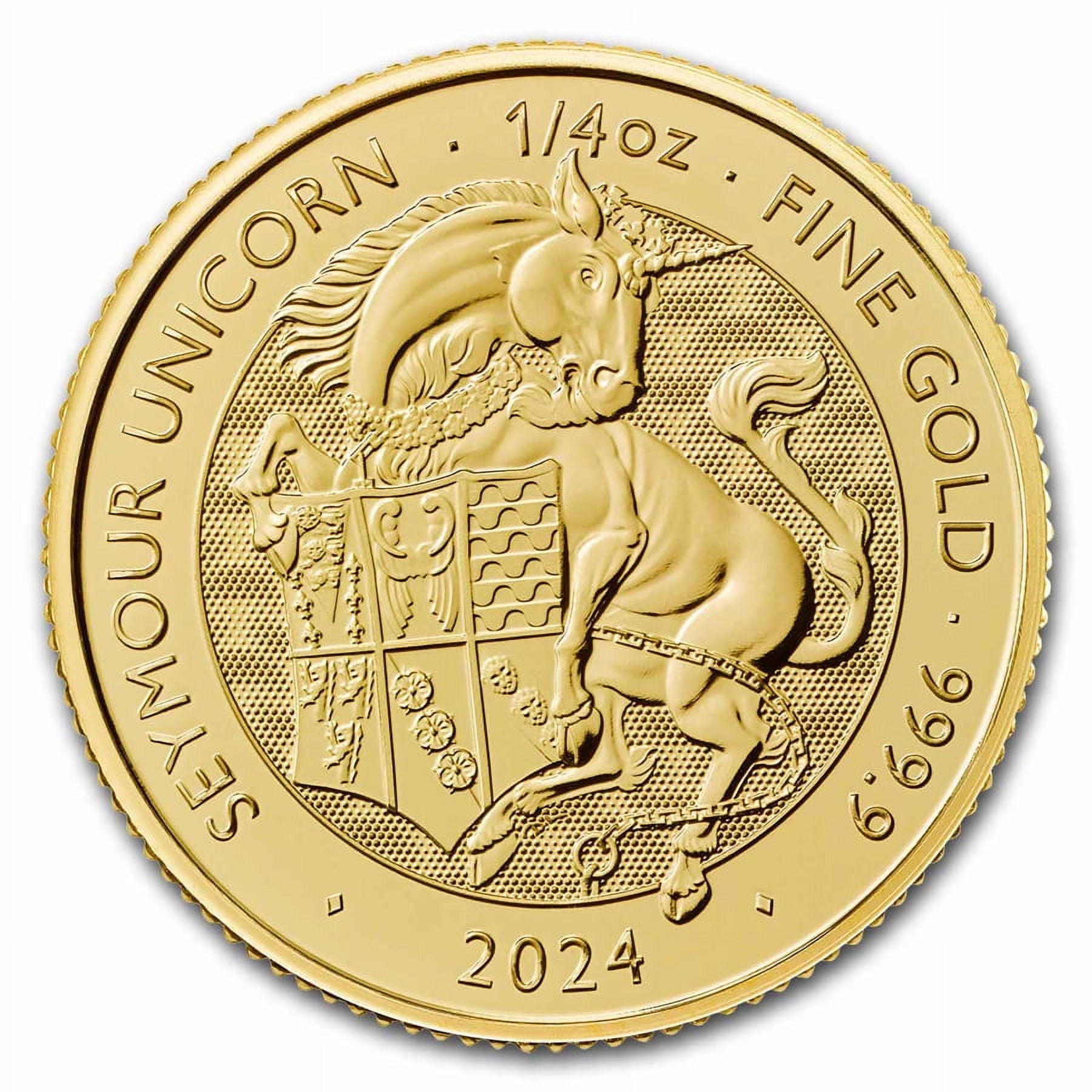 2024 GB 1/4 oz Gold Royal Tudor Beast Seymour Unicorn BU Coin