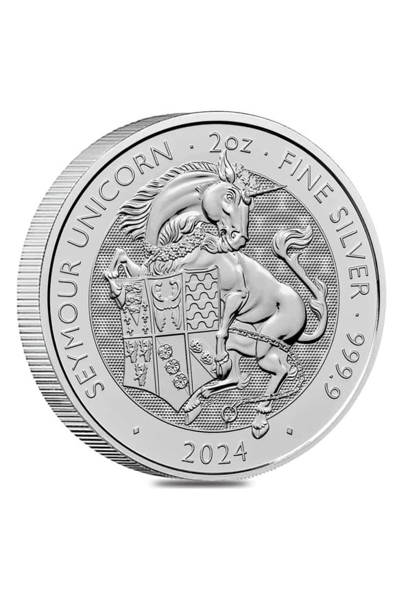 2024 GB 2 oz Silver The Tudor Beasts Seymour Unicorn Coin BU