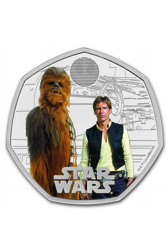 2024 GB Star Wars: Han Solo and Chewbacca Silver Proof Color Coin