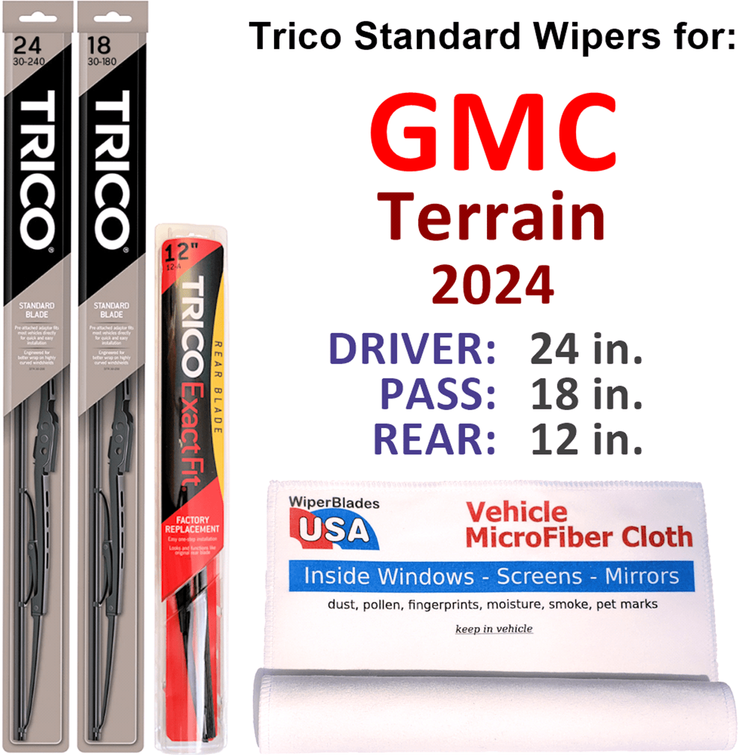 2024 GMC Terrain Wiper Blades (Set of 3) w/Rear Wiper