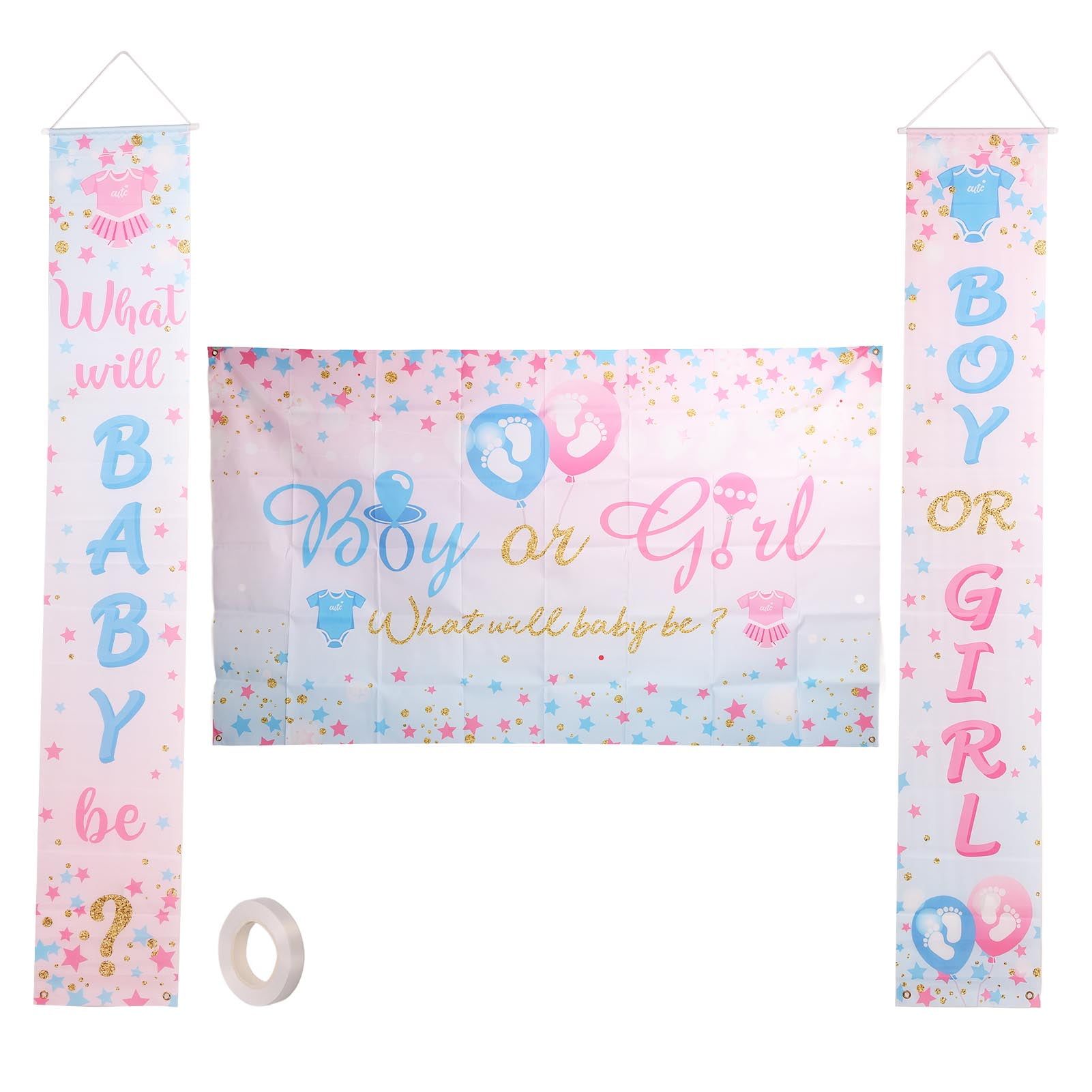 2024 Gender Reveal Banner Rustic Style Lightweight Polyester Safe ...