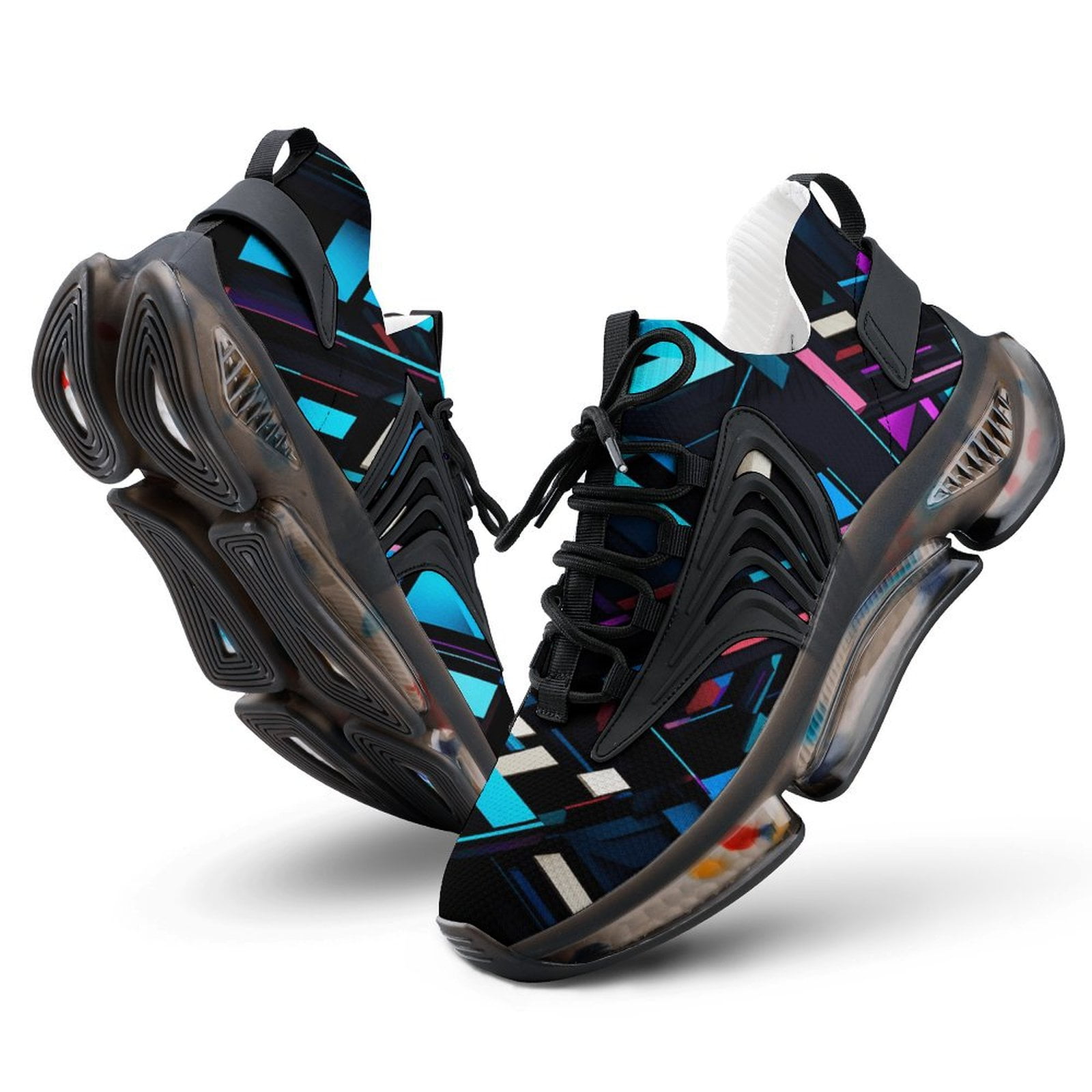 2024 Geometric Lattice Women Or Men Lace Up Flat Sneakers Female