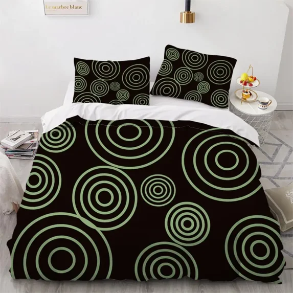 2024 Geometry Duvet Cover Set Simple Circles Grid Pattern Comforter Cover Microfiber Geometric Shape Bedding Set for Boys Adult Gift