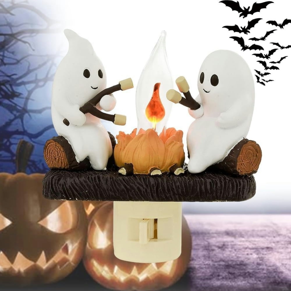 2024 Ghost Campfire Flickering Nightlight2 Ghosts Roasting