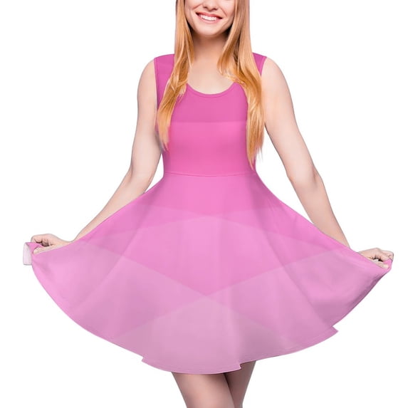 2024 Gift Clothing Pattern Women Dress Skate Casual Sleeveless Dresses Elegant Pink Girly Abstract Dress Print Ombre