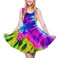 thumbnail image 1 of 2024 Gift Vestidos Custom Ladies Dress Skate Casual Waist High Dresses Cute Psychedelic Dress Dye Tie Watercolor, 1 of 7