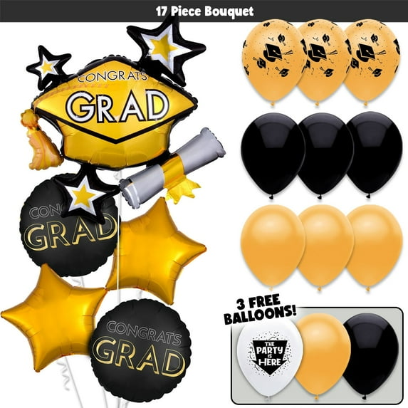2024 Goin' for the Gold Grad! Graduation Balloons Bouquet Kit - Congrats Grad Party Decor Decoration Supplies