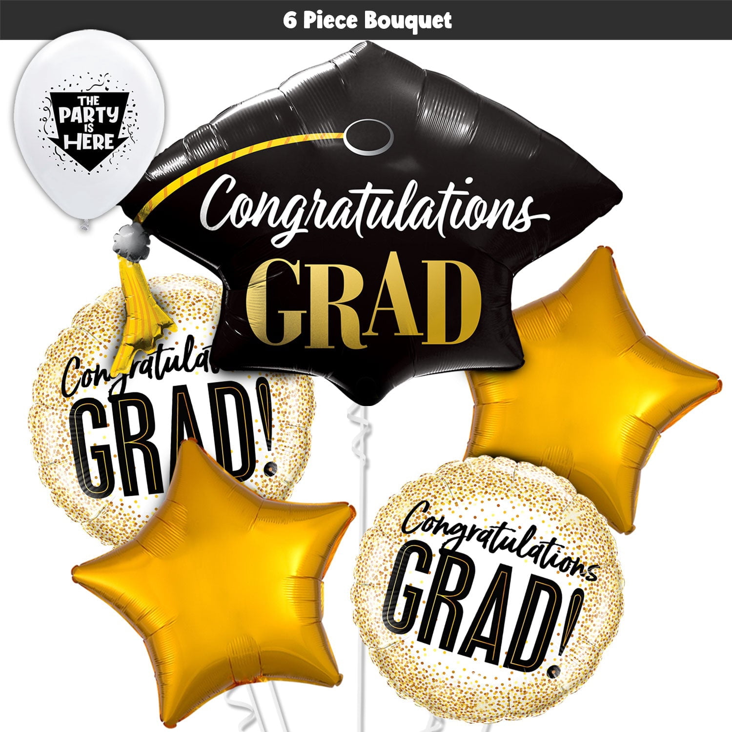2024 Gold Dots Grad! Graduation Balloons Bouquet Kit - Congrats Grad ...