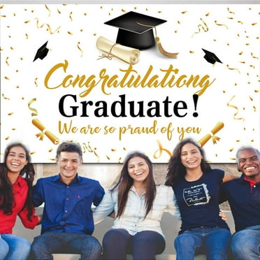 2024 Graduation Celebration Banner,Personalized Graduation Party Decorations Graduation With Black and Gold-Perfect For High School & College Grad Celebrations