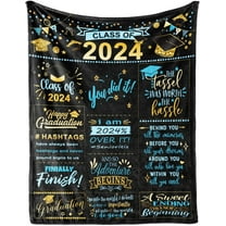 2024 Graduation Gift Blanket - Perfect for Him or Her. Throw Blanket 50" x 60". Ideal Birthday, Christmas, & Valentine's Day Gifts