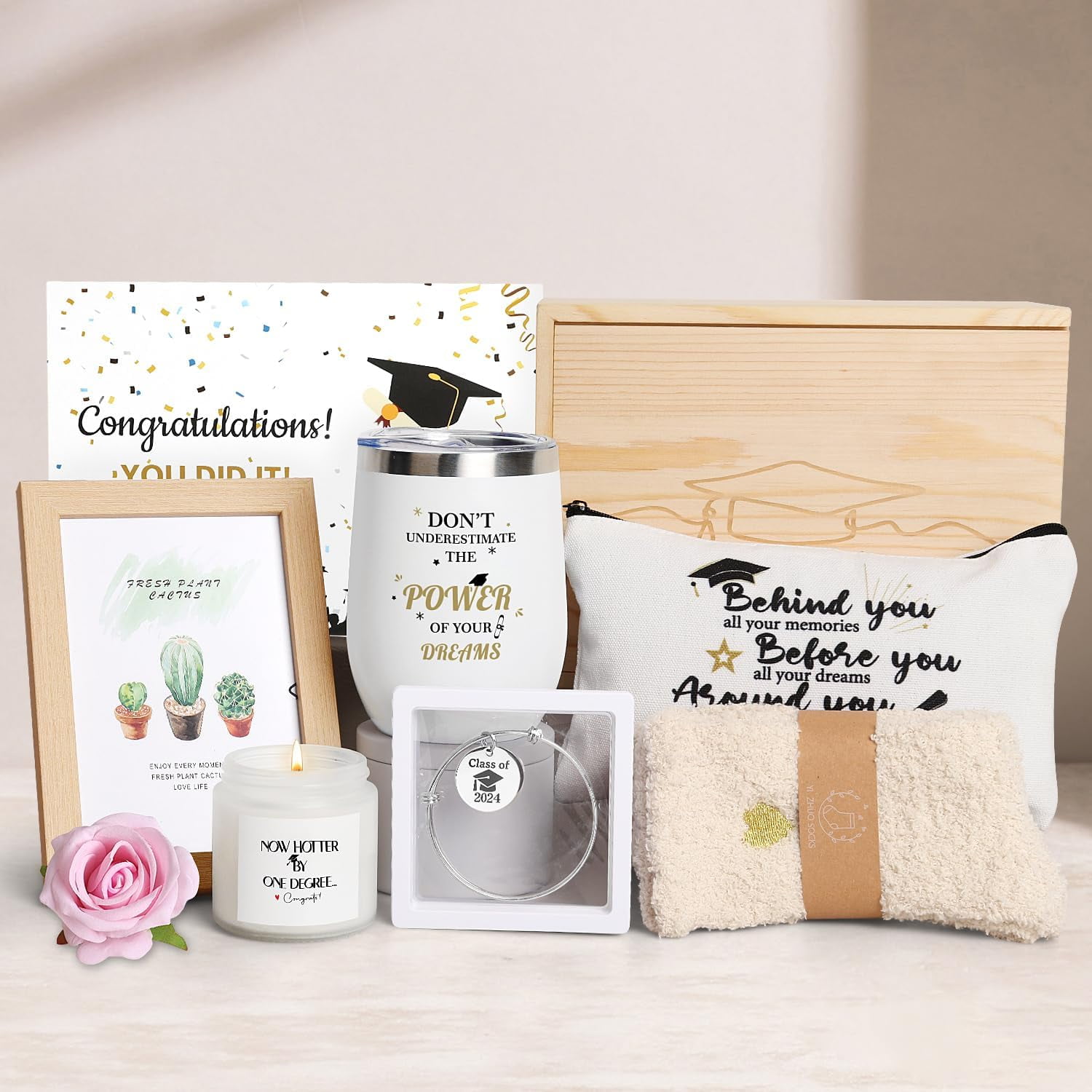 2024 Graduation Gifts,Congratulations Gifts for Her with 12 OZ Wine
