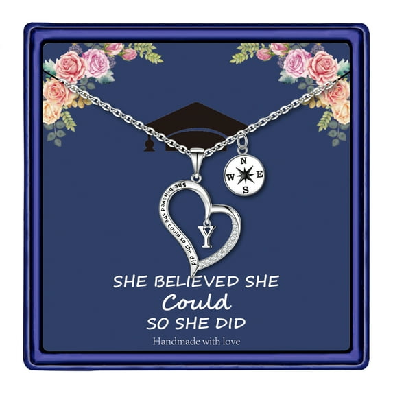 2025 Graduation Gifts Heart Necklace She Believed She Could So She Did College High School Graduation Gifts