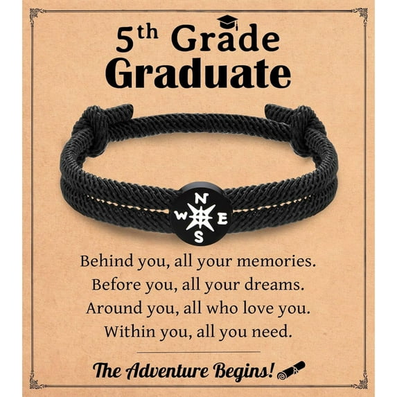 2025 Graduation Gifts for Him Men, Inspirational Compass Bracelet for Boys, High School 5th 8th Grade College Masters Degree Graduation Gifts for Grandson Son Nephew Friends