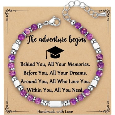 2025 Graduation Gifts for Her Women, Tiny Gemstone Graduation Bracelet as Kindergarten 5th 8th Grade High School College Graduation Gifts