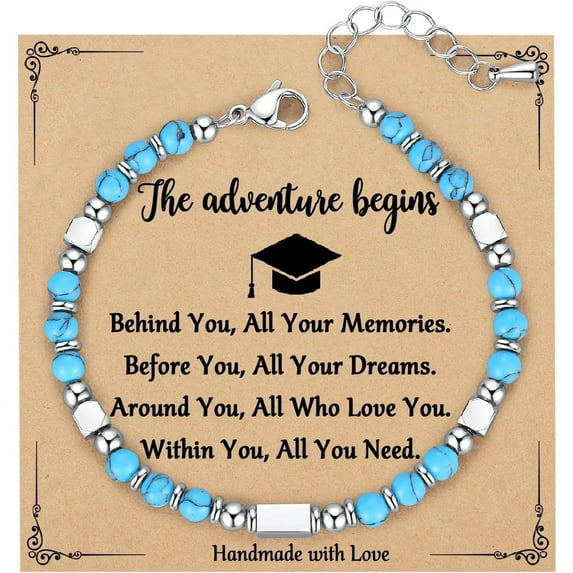 2025 Graduation Gifts for Her Women, Tiny Gemstone Graduation Bracelet as Kindergarten 5th 8th Grade High School College Graduation Gifts