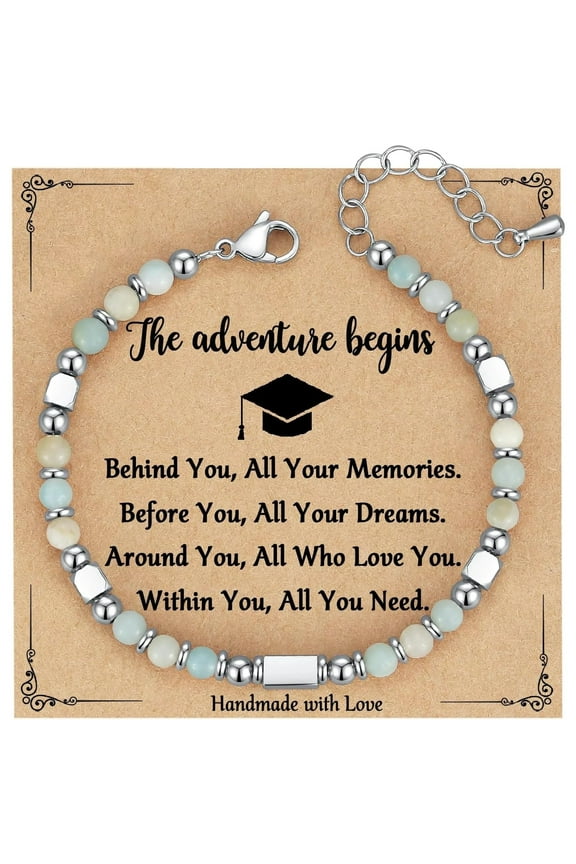 2025 Graduation Gifts for Her Women, Tiny Gemstone Graduation Bracelet as Kindergarten 5th 8th Grade High School College Graduation Gifts