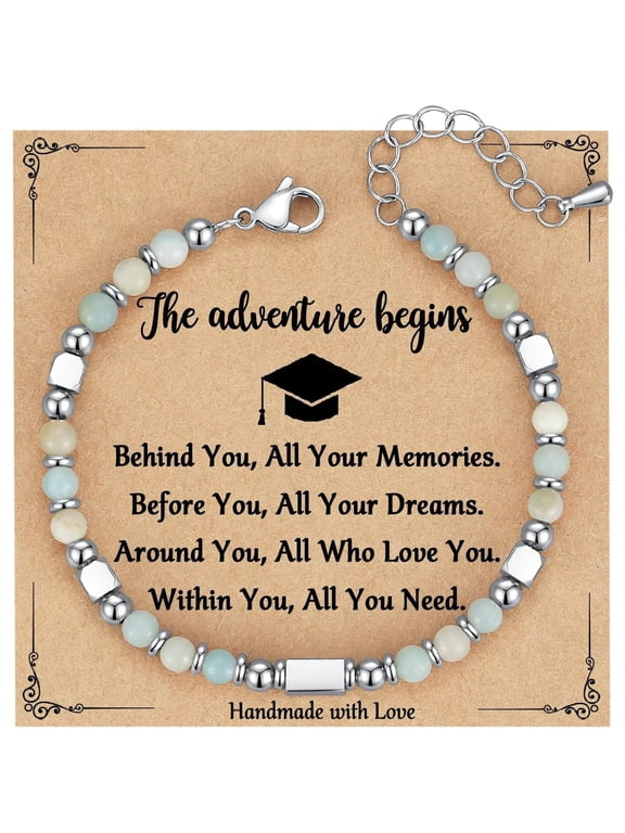 2025 Graduation Gifts for Her Women, Tiny Gemstone Graduation Bracelet as Kindergarten 5th 8th Grade High School College Graduation Gifts