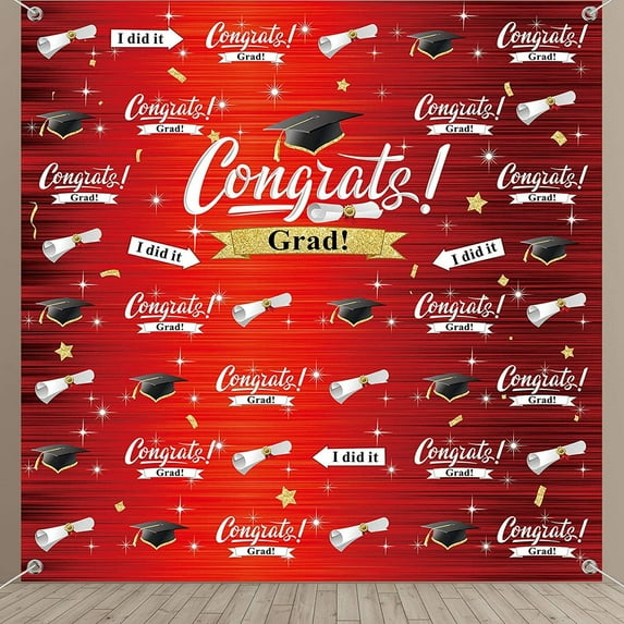 2024 Graduation Photography Backdrop Graduation Party Decorations Fabric Congratulate Grad Backdrop Graduation Celebration Background Banner for Prom Party